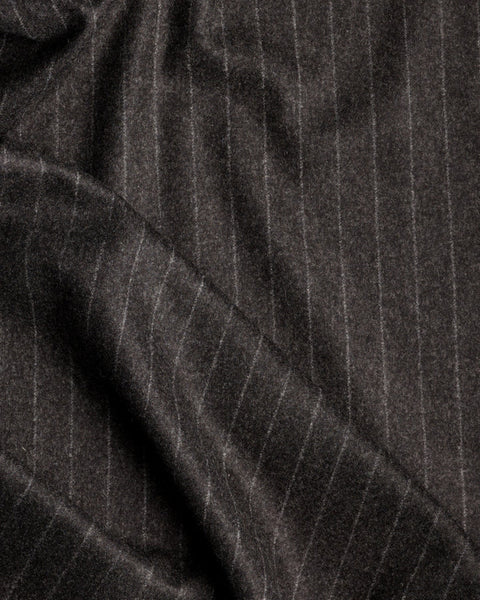 Fox Brothers Wide Chalk Stripe Charcoal Flannel | Trousers, Sport
