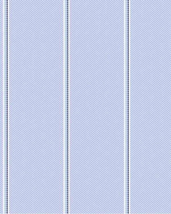 Grandi & Rubinelli Light Blue Twill Shadow Stripe 140s