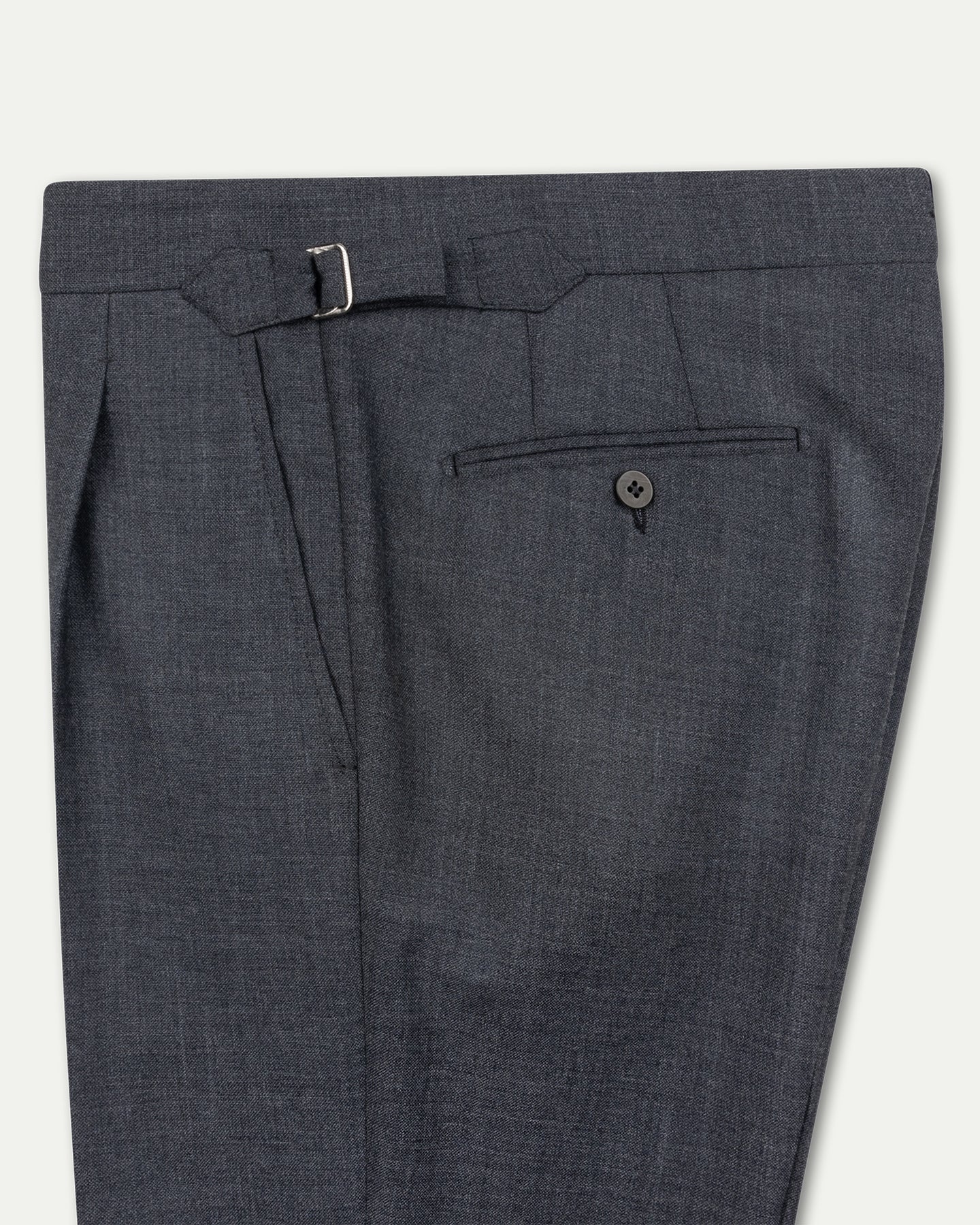 Made-To-Order Trousers in Mid Grey Fresco