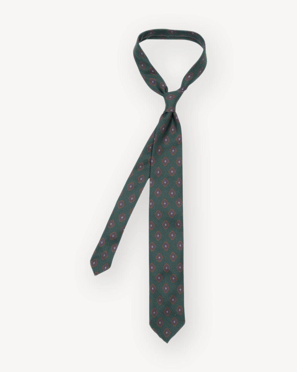 Ancient Madder Green Medallion Silk Tie