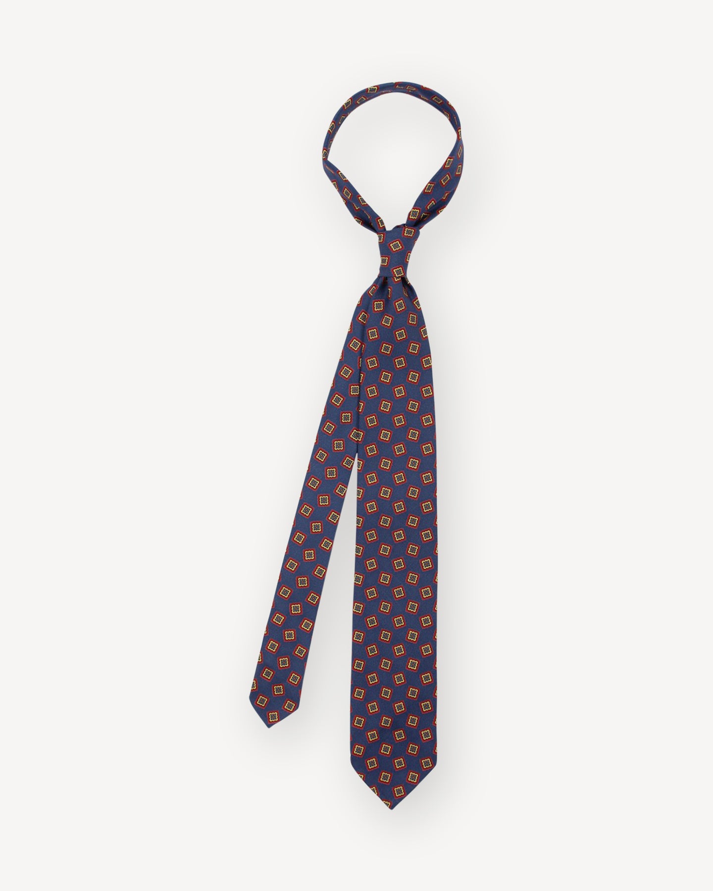 Blue Ancient Madder Tie with Medallion motif