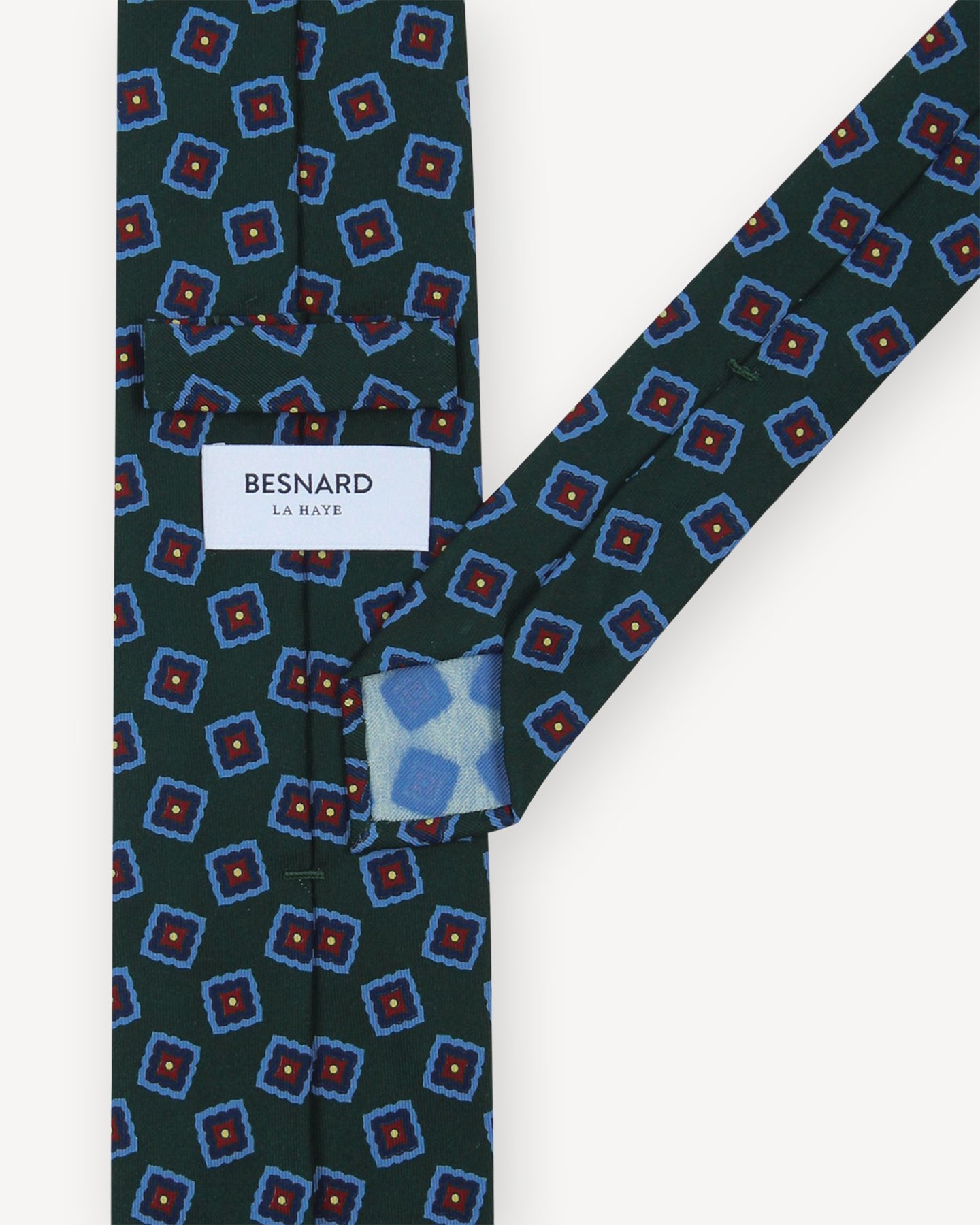Forest Green Ancient Madder Tie with Medallion motif
