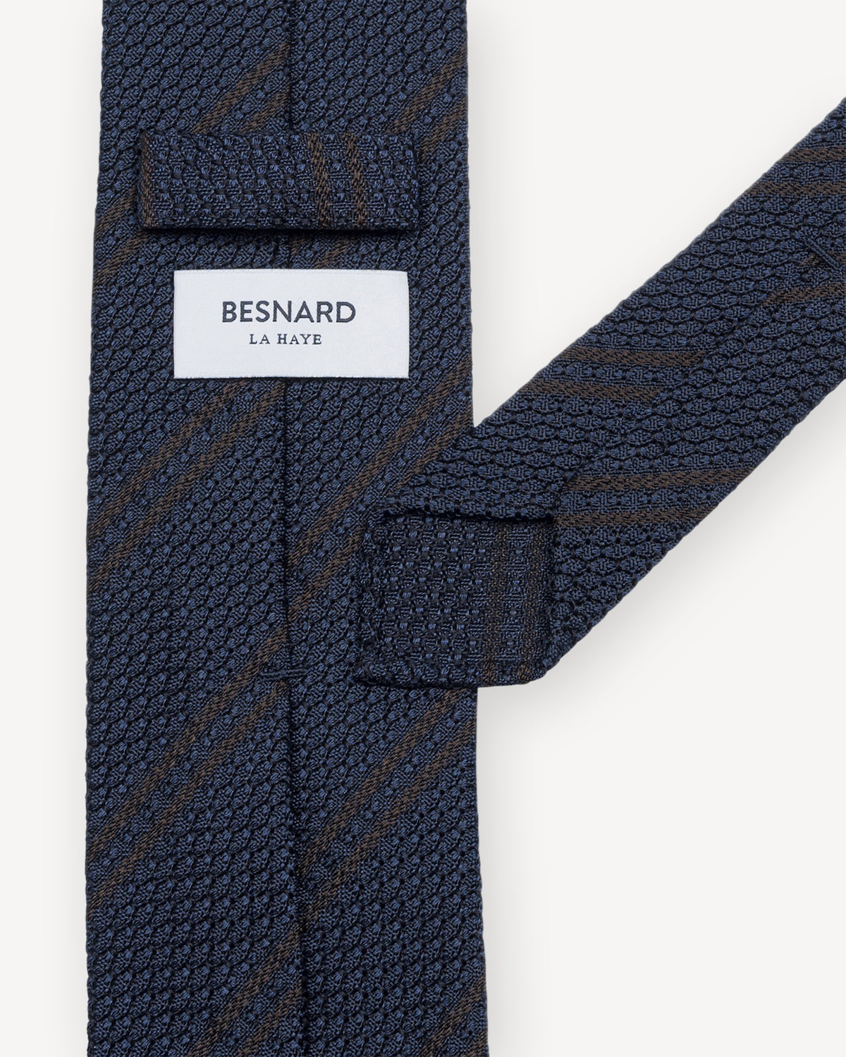 Blue Brown Striped Grenadine Tie