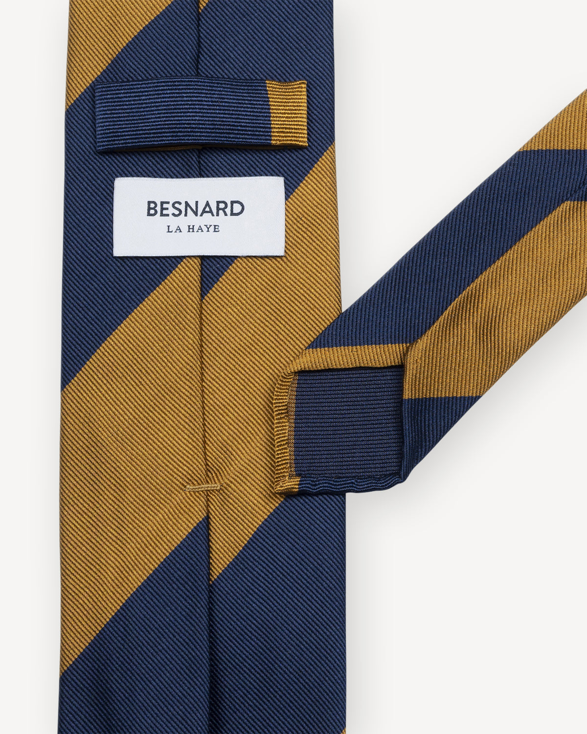 Blue Gold Block Stripe Repp Tie