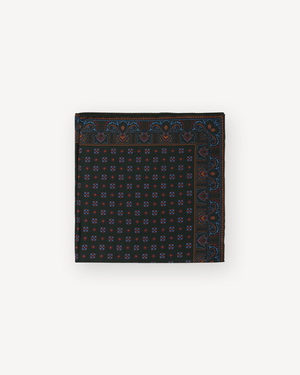 Ancient Madder Green Floral Pocket Square