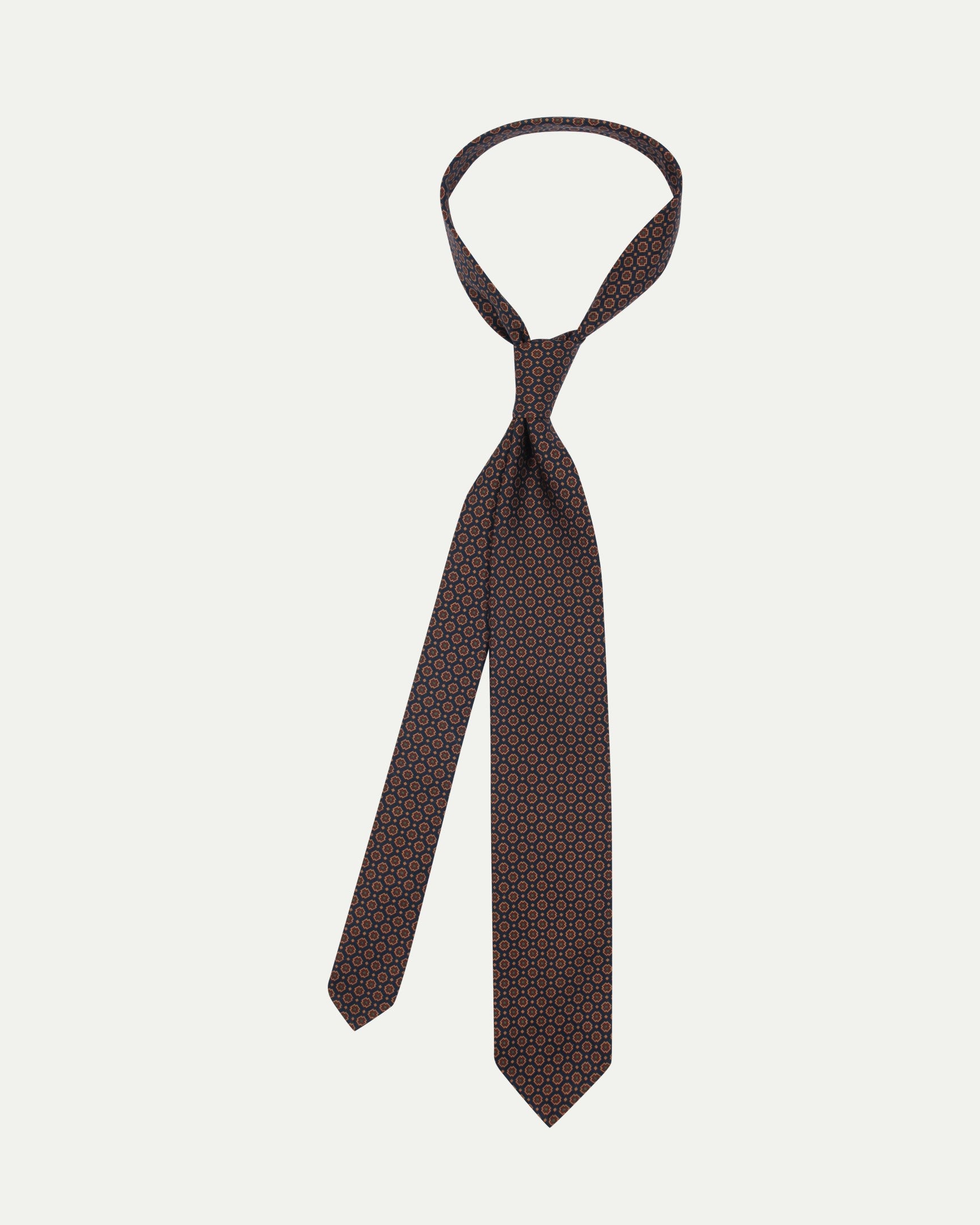Ancient Madder Navy Patterned Silk Tie