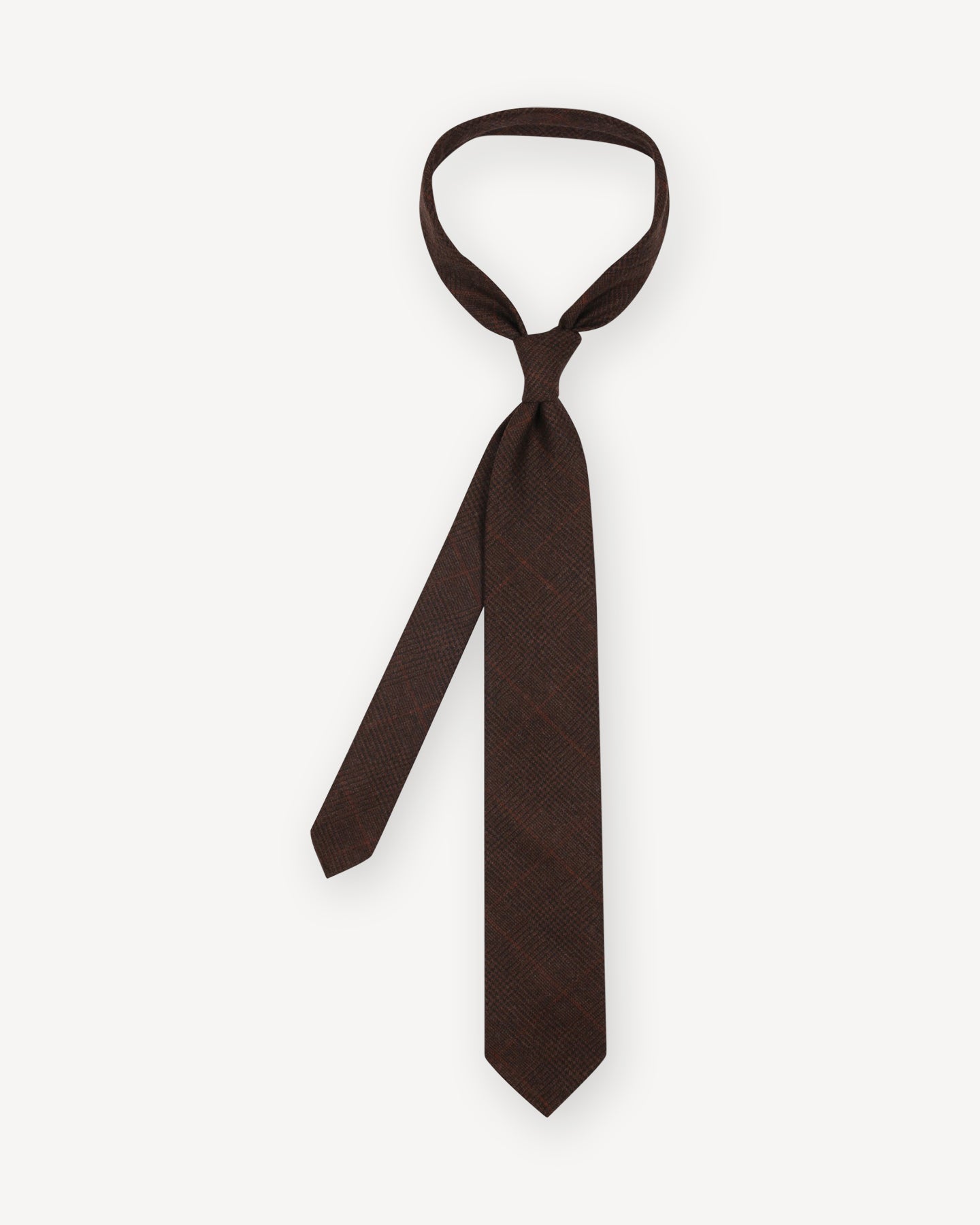 Brown Flannel Prince of Wales Tie