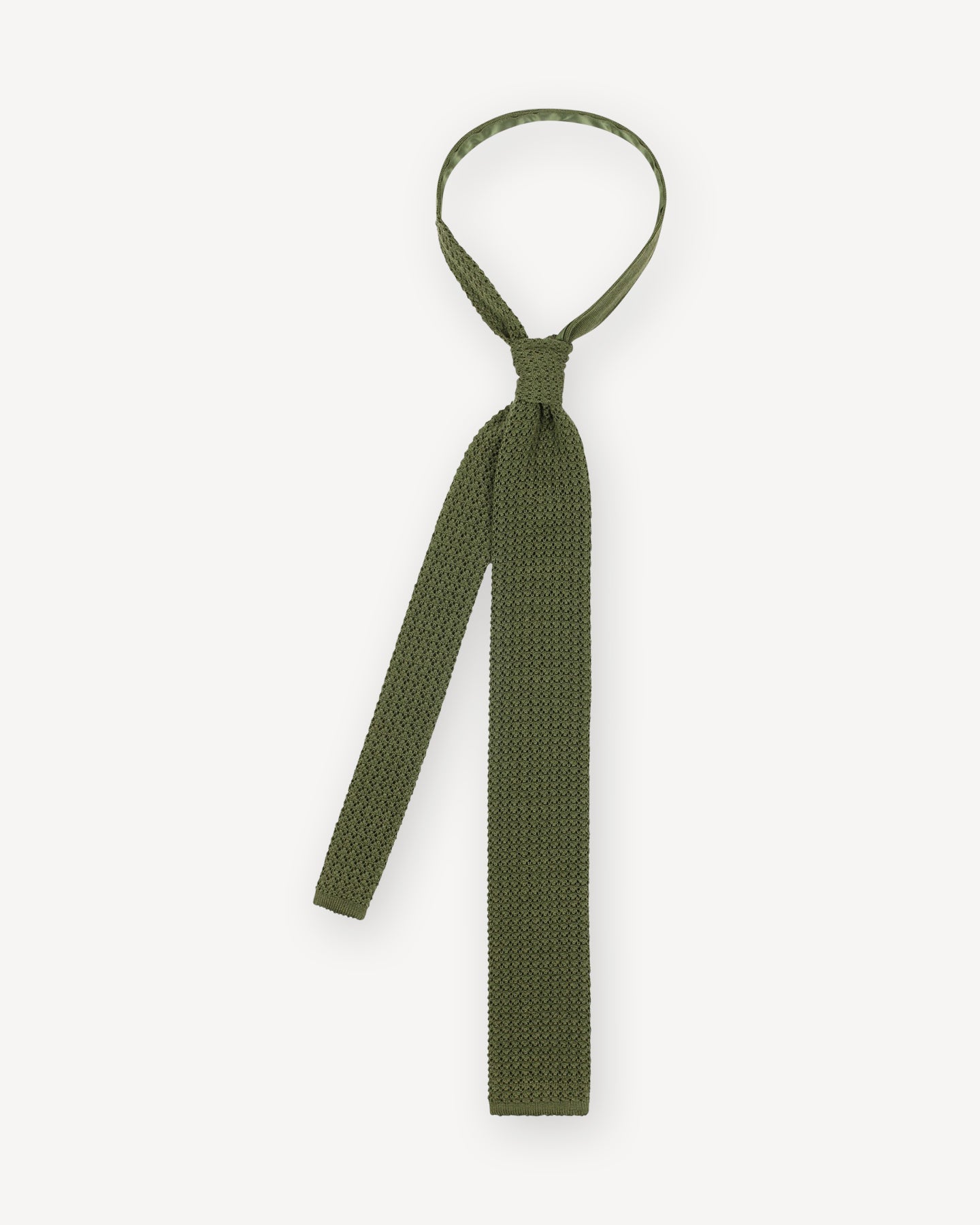 Olive Knitted Wool Tie