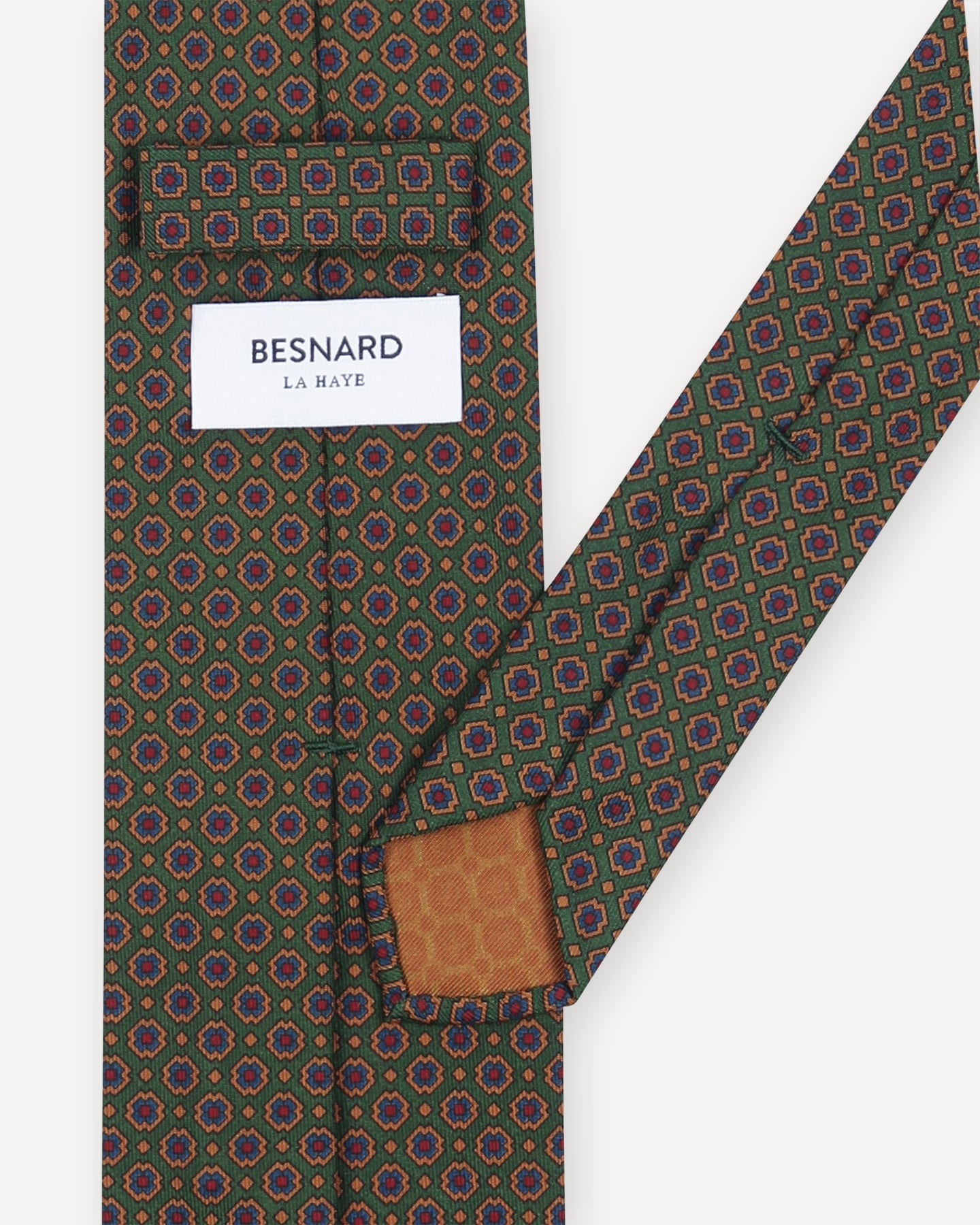 Ancient Madder Green Patterned Silk Tie