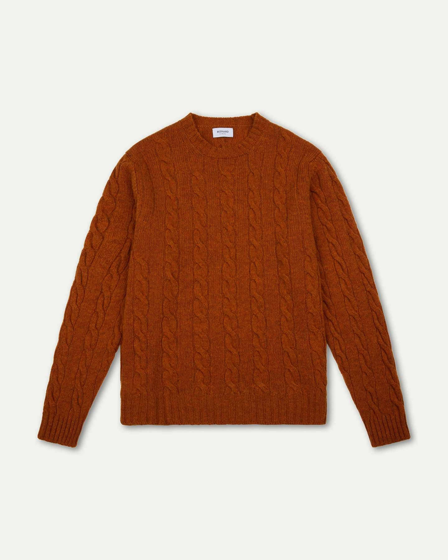 Burnt Orange Shetland Wool Crewneck Sweater