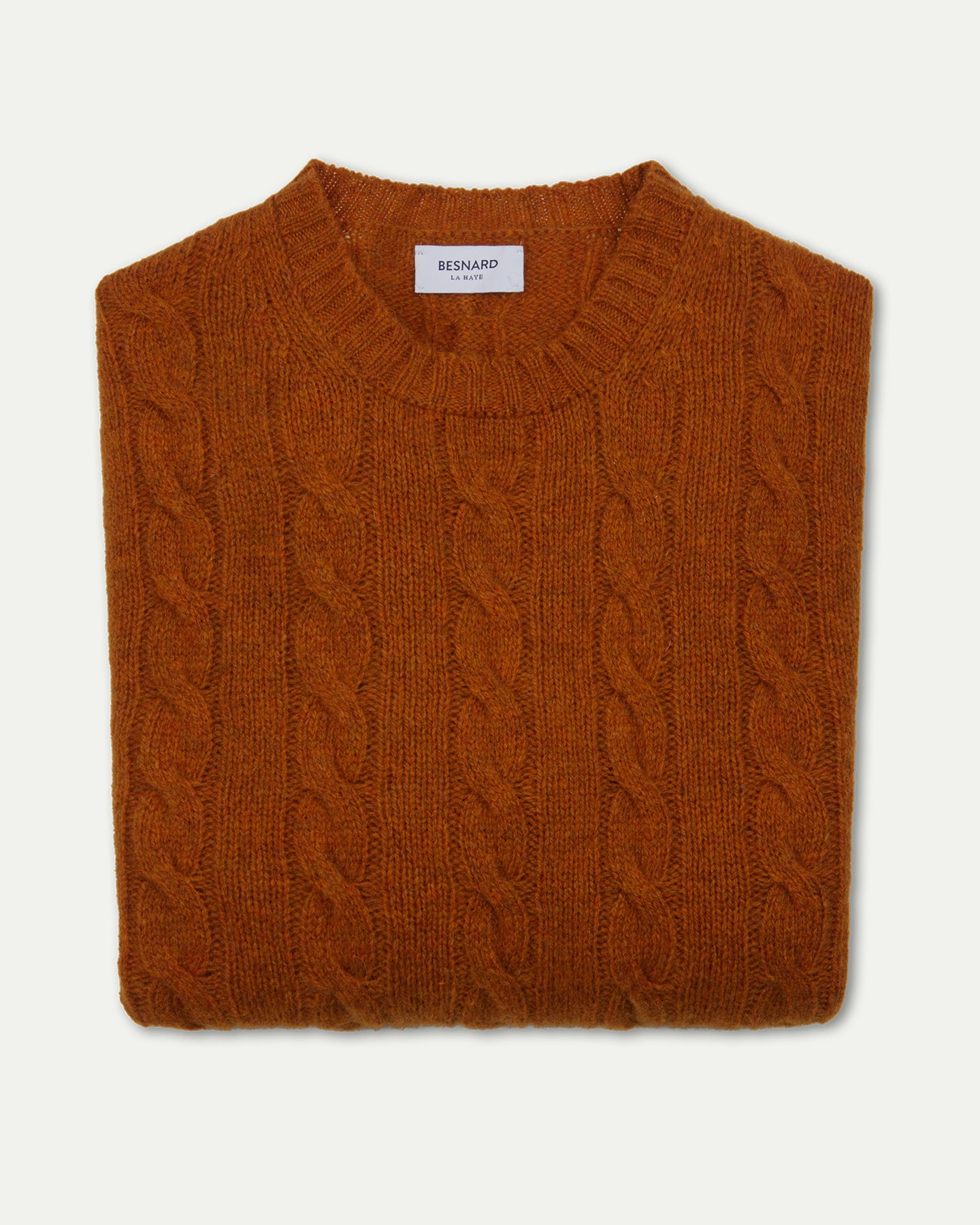 Burnt Orange Shetland Wool Crewneck Sweater