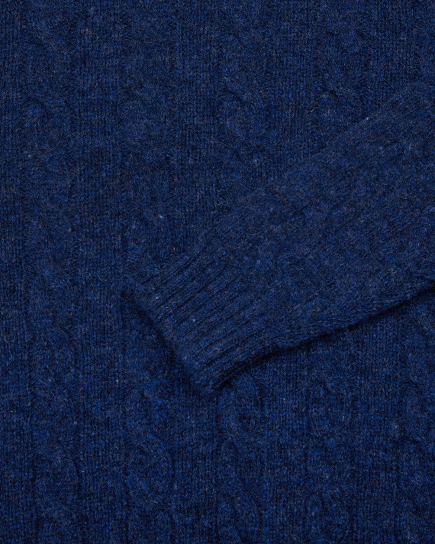 Denim Blue Shetland Wool Crewneck Sweater