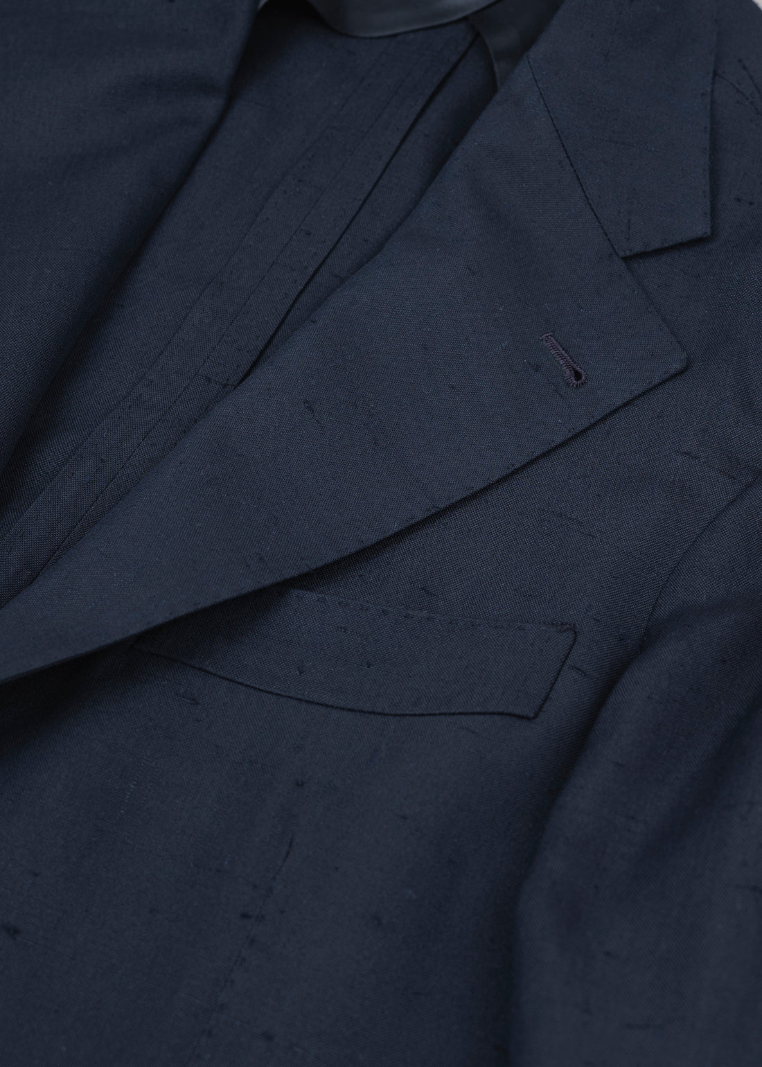 Sport Coat Navy Dupioni Silk