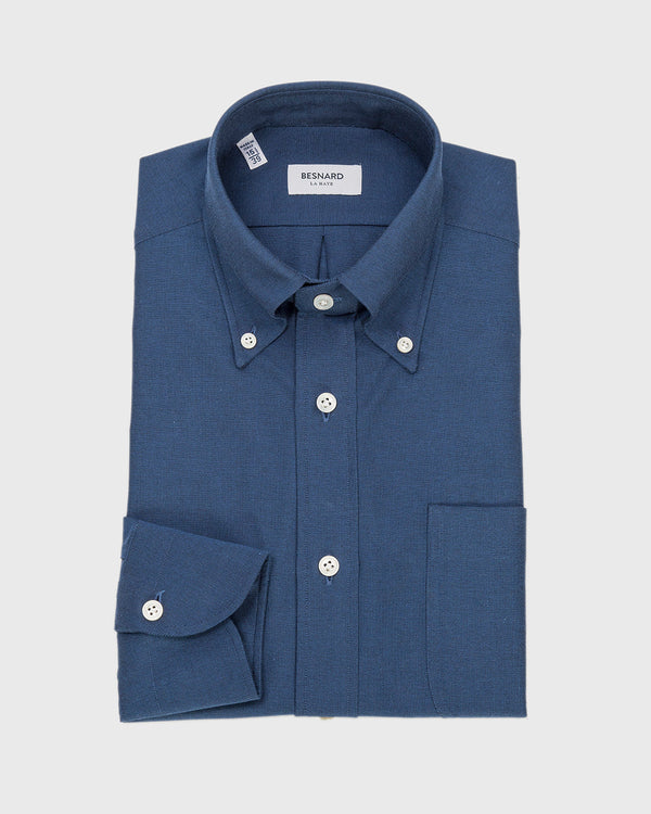 Dark Blue Oxford Cloth Button Down Shirt
