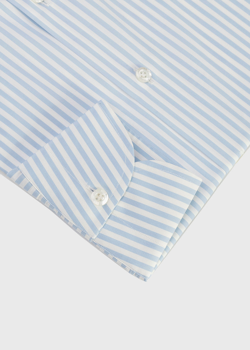 Blue Candy Stripe Spread Collar Shirt