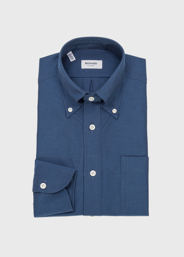 Dark Blue Oxford Cloth Button Down Shirt