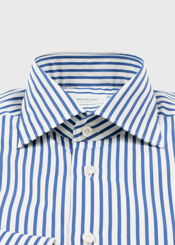 Blue Butcher Stripe Spread Collar Shirt