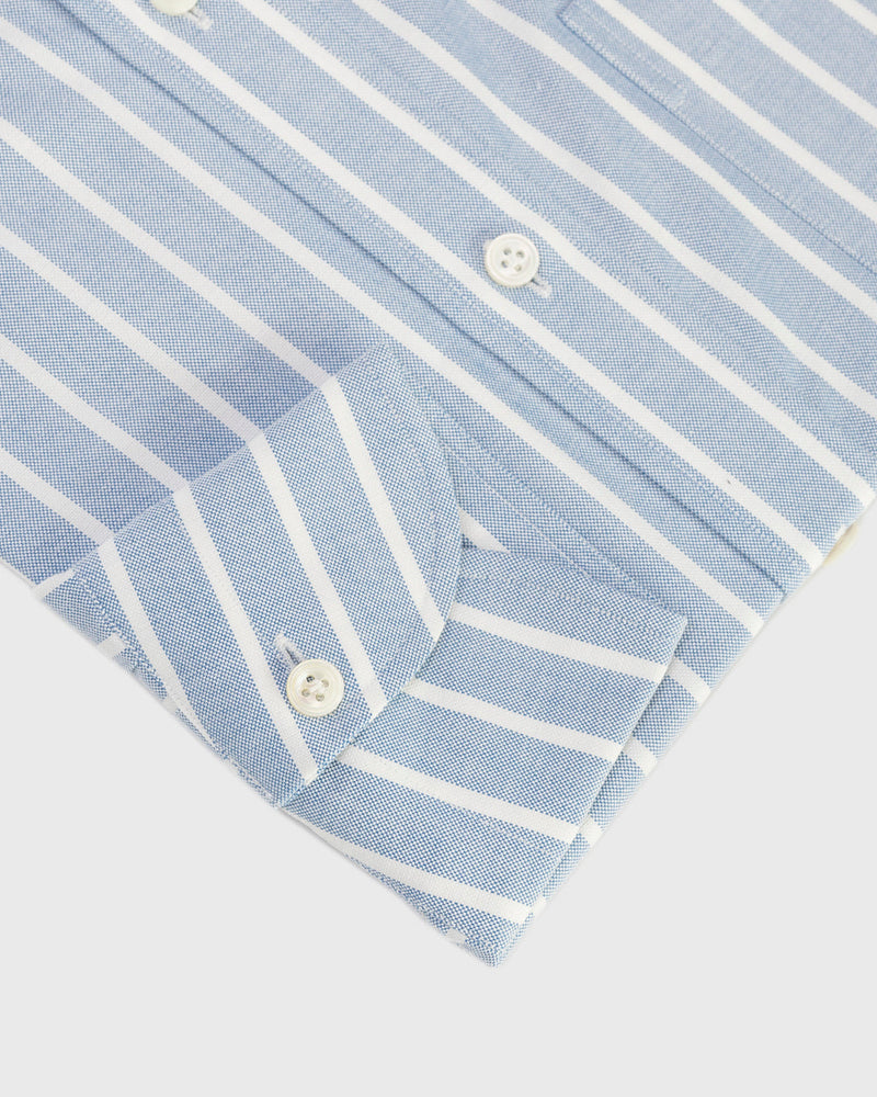 Blue Reverse Stripe Oxford Cloth Button Down Shirt