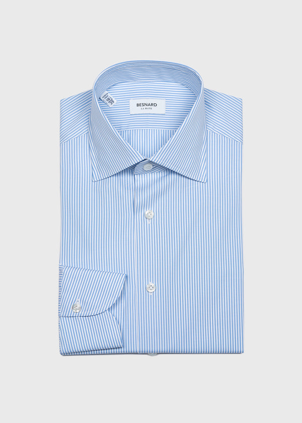 Blue Bengal Stripe Spread Collar Shirt