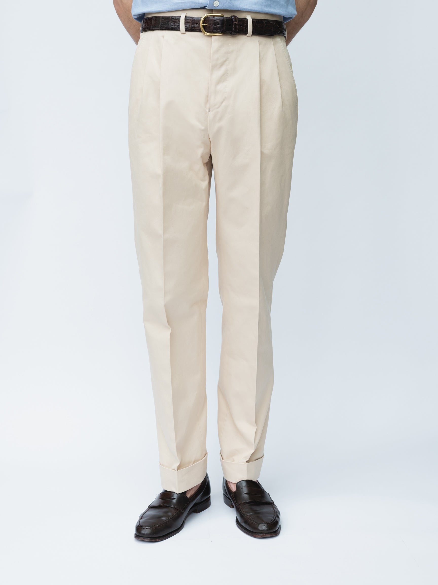 Universal Works Double Pleated Pant (Navy) at Dandy Fellow