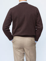 Brown Lambswool Crewneck Sweater