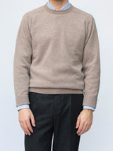 Light Brown Lambswool Crewneck Sweater