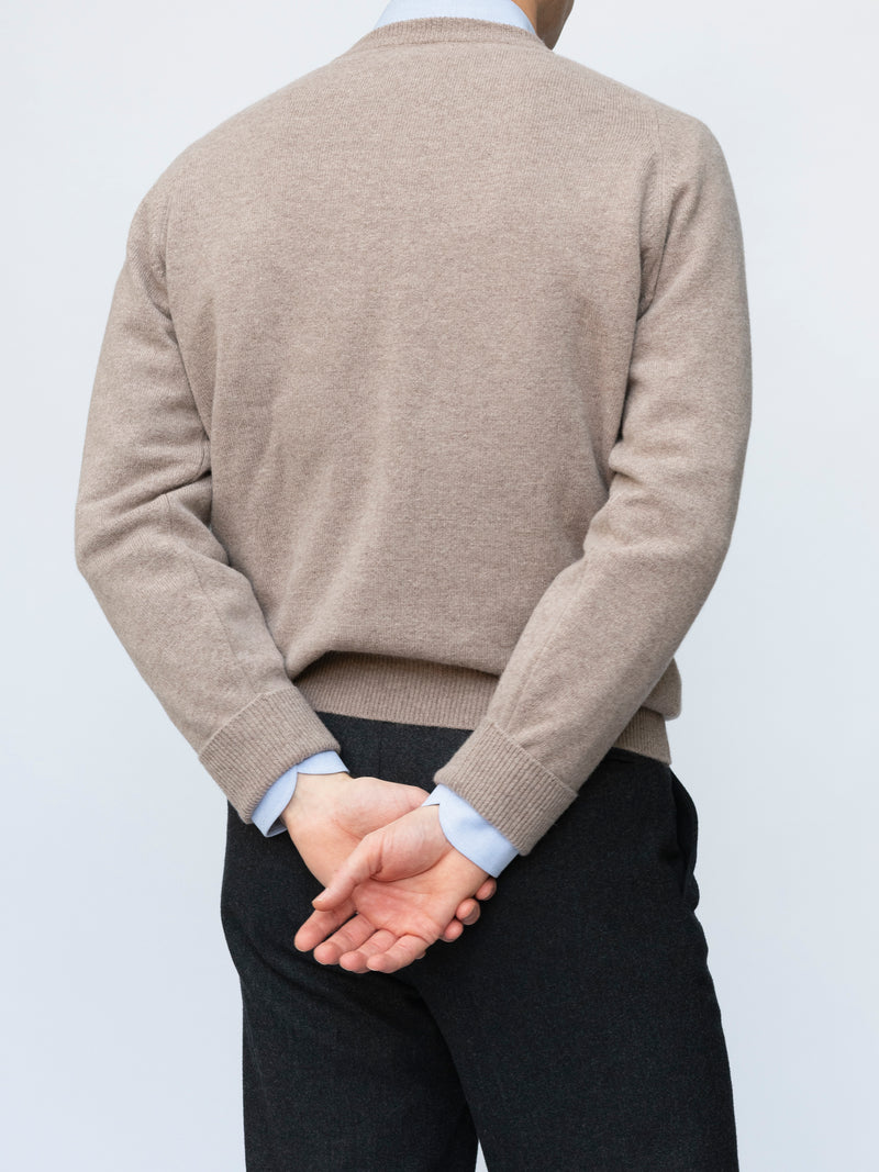 Light Brown Lambswool Crewneck Sweater