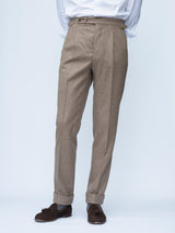 Fawn Single Pleat Flannel Trousers