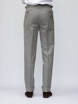 Light Grey Single Pleat Flannel Trousers