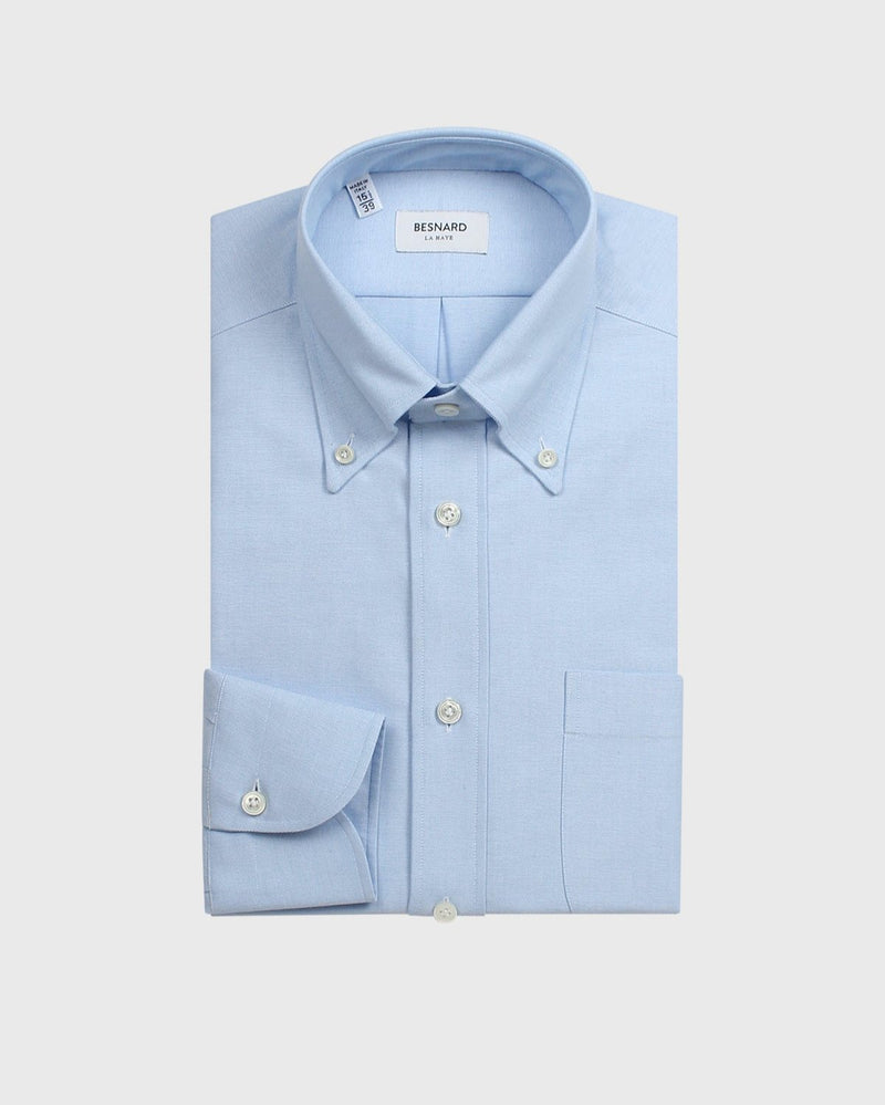 Ice Blue Oxford Cloth Button Down Shirt